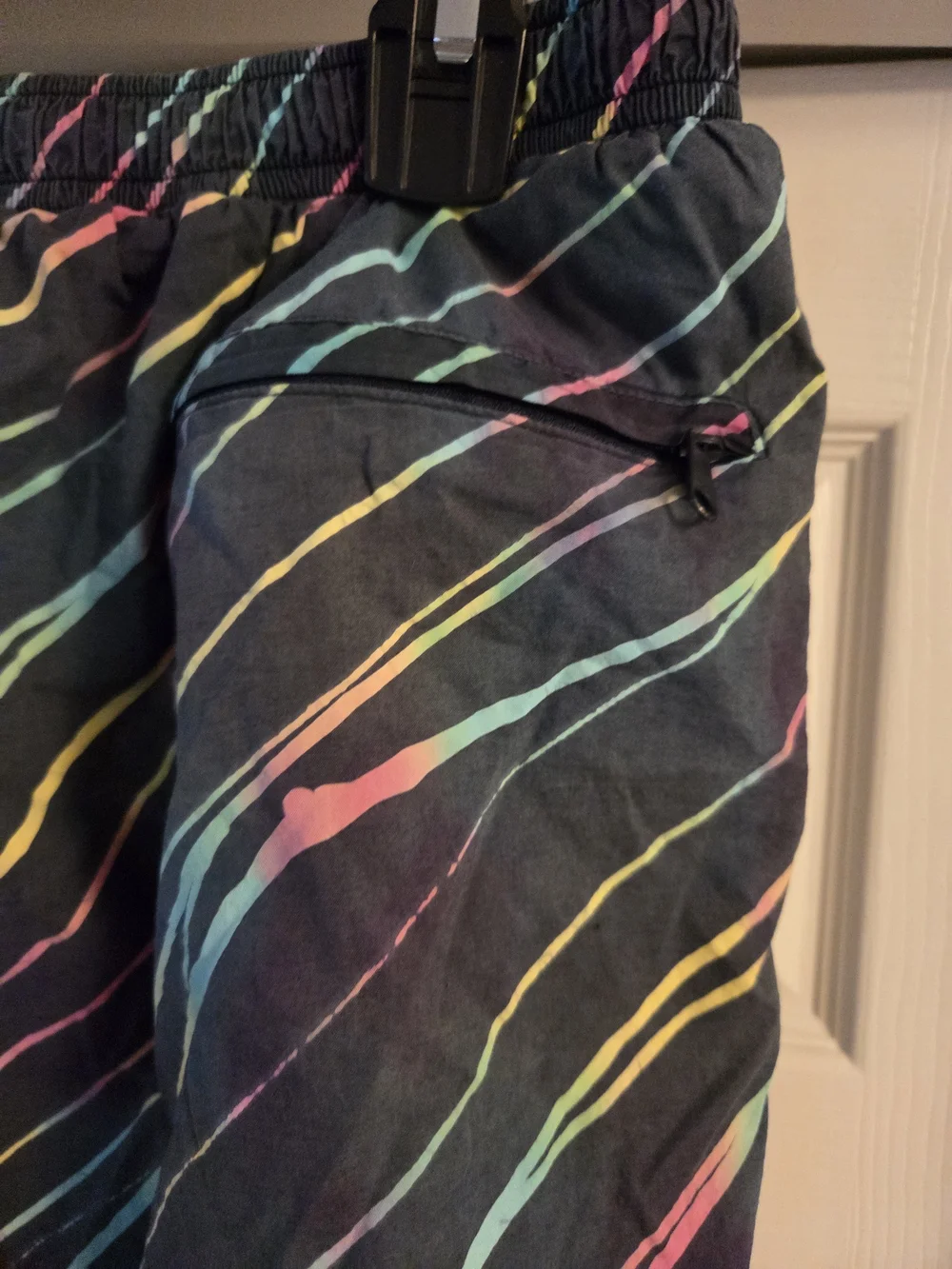 Vintage colorful large swim trunk shorts with netting by roundtree & yorke Mens